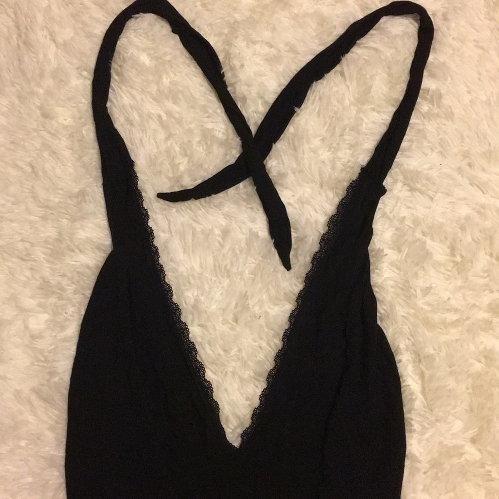 Sexy Black Halter Body Suit